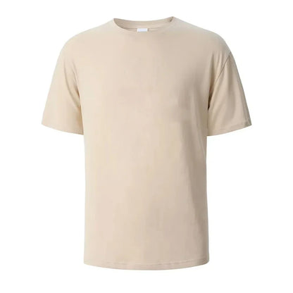 Heavyweight 100% Cotton T-Shirt - Thick Knit Round Neck Short Sleeve Tee 500/300g