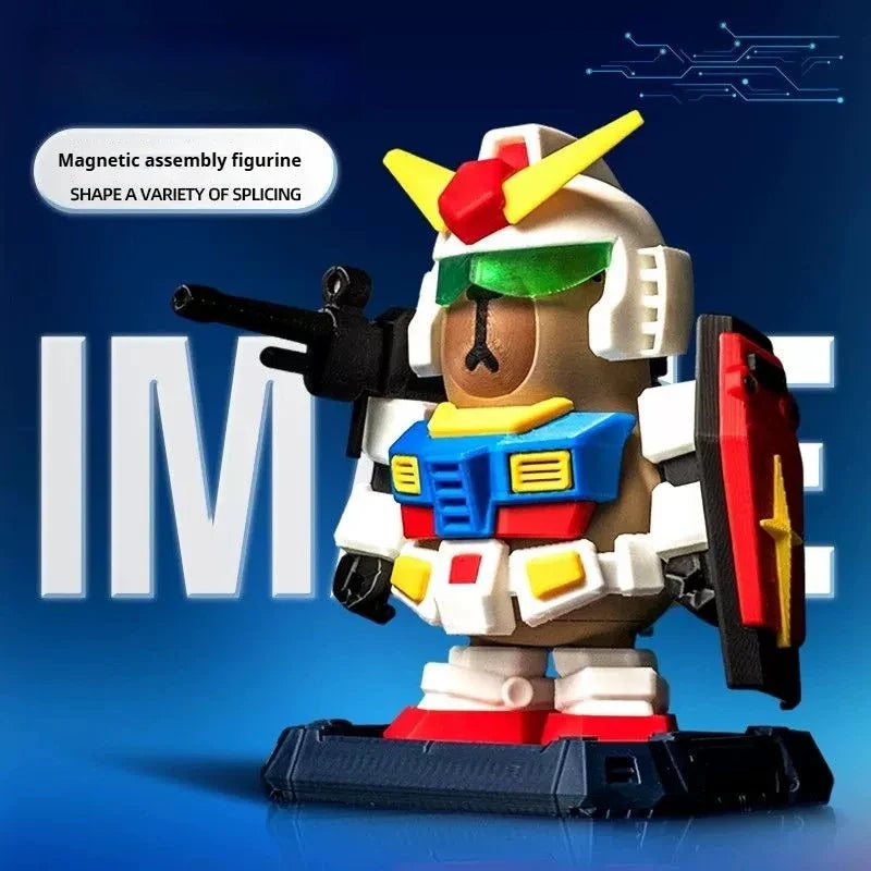 Cartoon Capibara Magnetic Mecha Armor Doll – Handmade Collectible Action Figure Toy, Creative Game Decoration