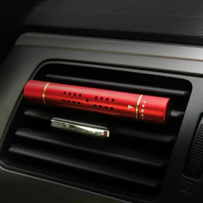 Car Air Vent Freshener – Metal Perfume Diffuser Clip with 5 Aroma Fragrance Sticks for Auto Interior