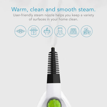 Handheld Steam Cleaner – 6 Accessories Included, Quick Heat-Up, Removes Dirt, Grime & Grease, White