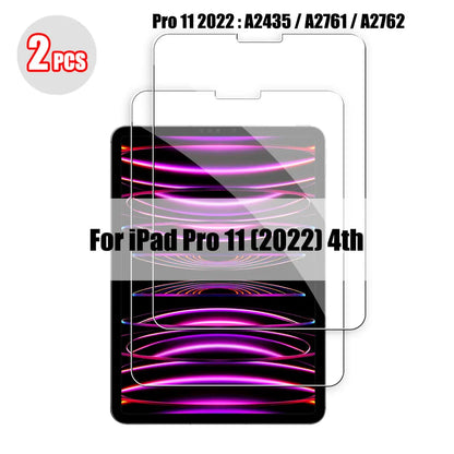 2PCS Tempered Glass Screen Protector for iPad Pro 11/12.9, Air 4/3/2, Mini 6/5/4/3 (2021/2024 Models)