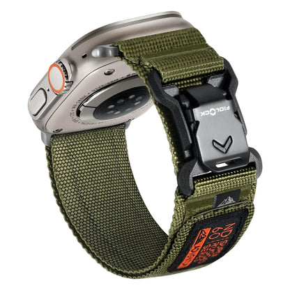 Magnetic Fidlock V-Shaped Buckle Sports Strap — Soft Wide Nylon Band Compatible with All Apple Watch Series