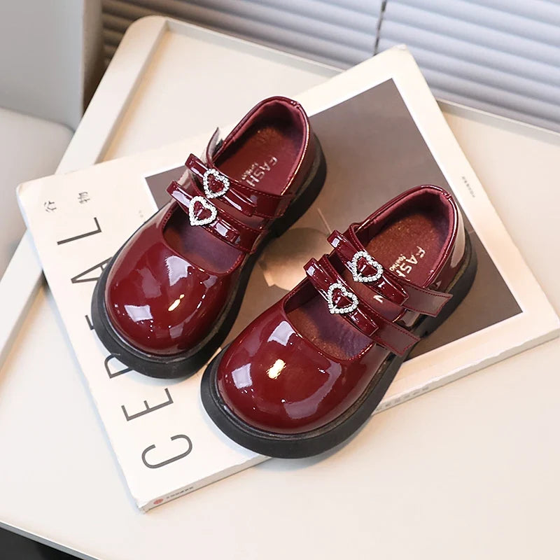 26-36 Girls Mary Jane Shoes - Elegant Leather Chunky Hook-and-Loop Kids Shoes