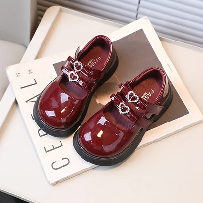 26-36 Girls Mary Jane Shoes - Elegant Leather Chunky Hook-and-Loop Kids Shoes