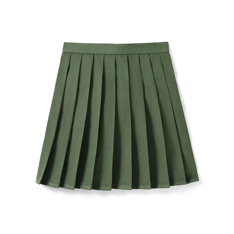 Women’s High Waist A-Line Skirt – Summer Harajuku Style Black Mini Pleated School Girl Uniform