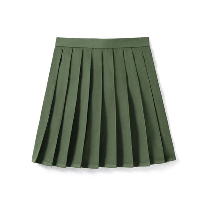 Women’s High Waist A-Line Skirt – Summer Harajuku Style Black Mini Pleated School Girl Uniform
