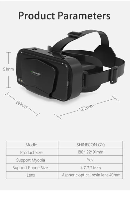 VR Glasses Virtual Reality Headset – 3D Lenses Smart Goggles for Smartphones, Mobile Game Accessory