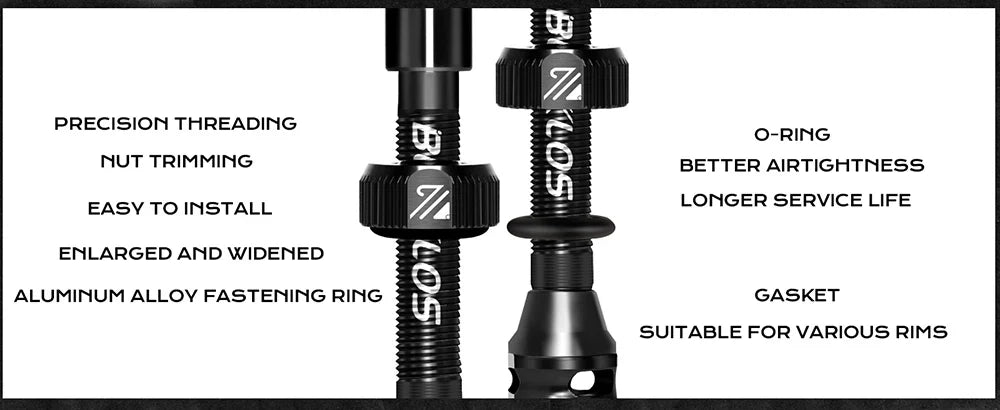 BUCKLOS Presta Tubeless Valve Stem 40/44/55/60mm — High-Quality Bike Tire Nipple for Road & MTB
