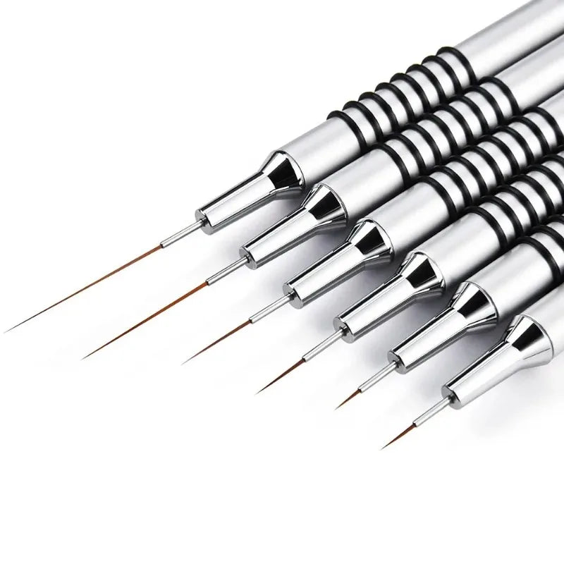 Nail Art Liner Brushes for Striping & Drawing – 6 to 25mm Design Pens, Professional Manicure Tools