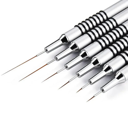 Nail Art Liner Brushes for Striping & Drawing – 6 to 25mm Design Pens, Professional Manicure Tools