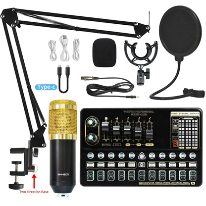 V10XPRO Computer & Mobile Live Stream Microphone Kit – Audio Studio Vocal Recording Equipment