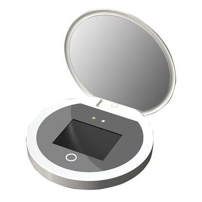 TENGMIR UV Smart Sunscreen Makeup Mirror – Portable LED Light UV Detection & Sunscreen Testing Mirror
