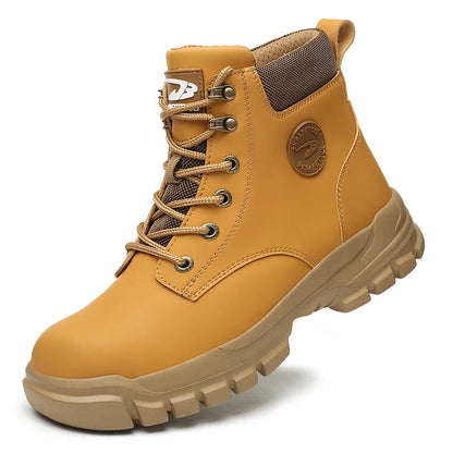 2024 Fashion Waterproof Security Work Boots – Protective Leather, Anti-Smash & Anti-Puncture Industrial Safety Shoes