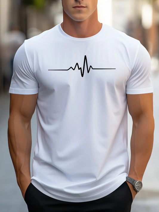Men's 100% Cotton Summer T-Shirt – Creative Graphic Printed Slim Fit Casual Sports Round Neck Short Sleeve Top