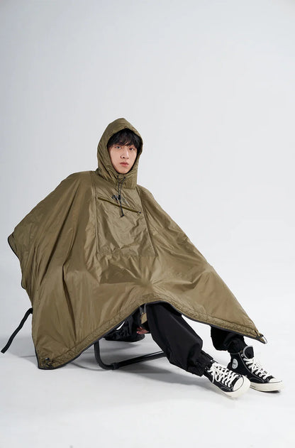 MOBI GARDEN Camping Cape Sleeping Bag – Lightweight Portable Cold Weather Blanket with Thermolite for Outdoor Use