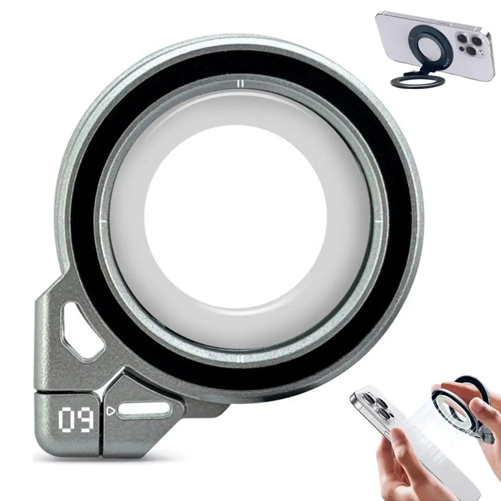 Foldable Magnetic Finger Phone Holder - Rotating Portable Phone Stand