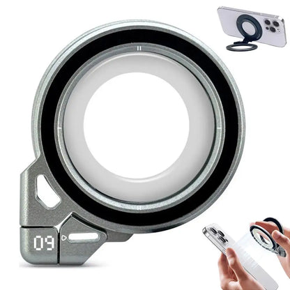 Foldable Magnetic Finger Phone Holder - Rotating Portable Phone Stand