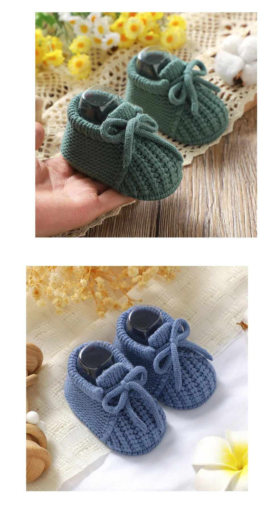 Newborn Baby Shoes — Knitted First Boots for Boys & Girls, Solid Toddler Bed Footwear 0-18M