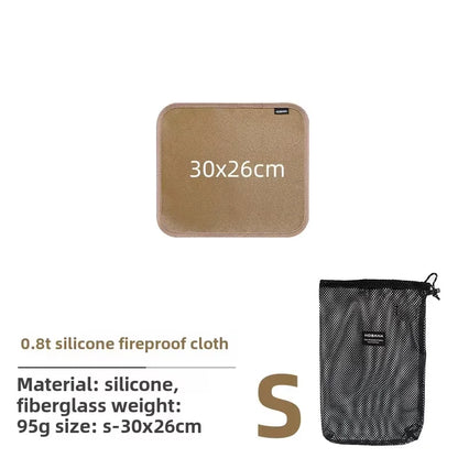 Outdoor Camping Fireproof Mat – Flame Retardant Picnic, Barbecue & Insulation Blanket, High-Temperature Fiberglass Mat