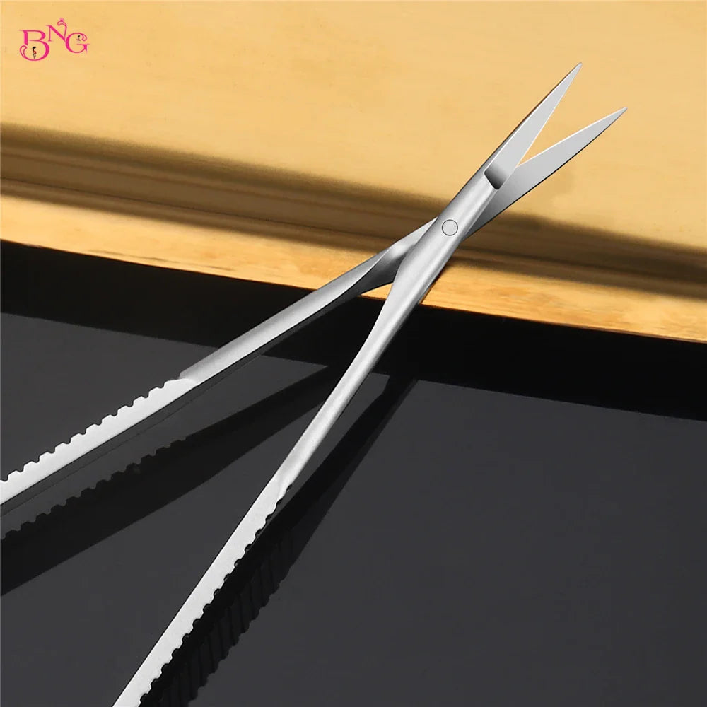Stainless Steel Eyebrow Makeup Scissors – Curved & Straight Cuticle Trimmer Beauty Tool