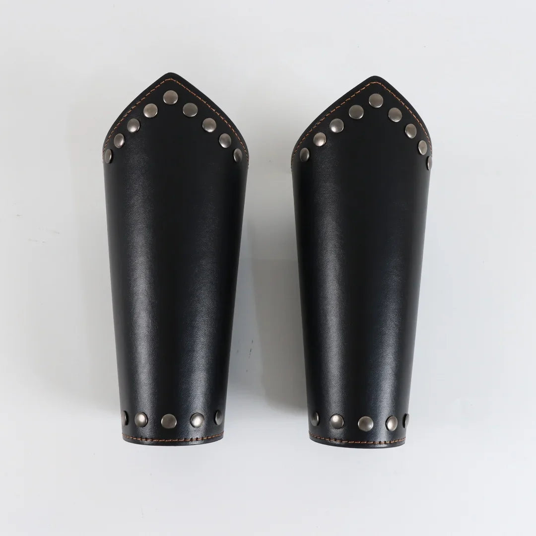 Men’s Medieval Knight Costume Accessories – Hooded Cloak, Scarf, Belt & Wrist Guard for Halloween Cosplay