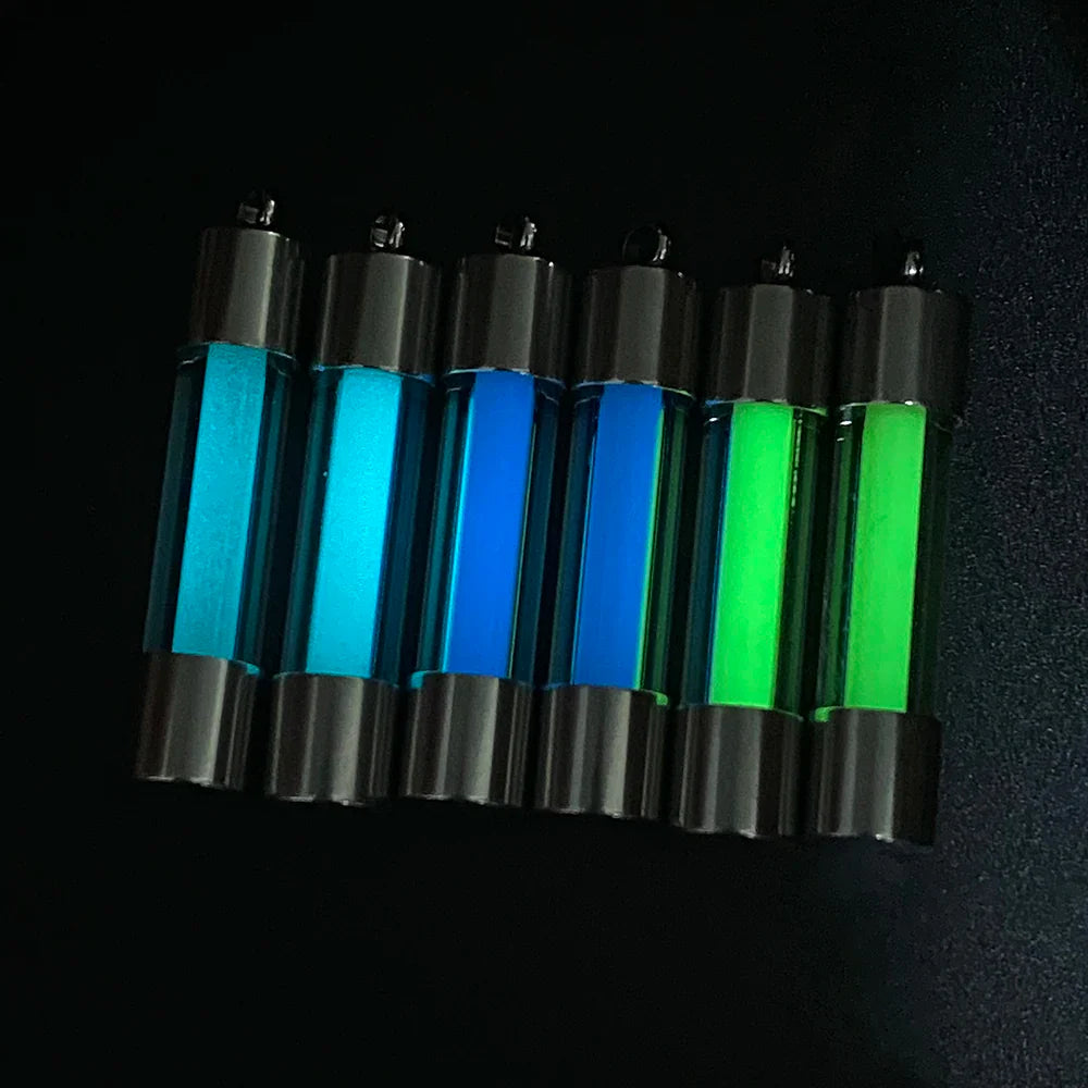 Outdoor Luminous Tube Pendant Keychain – Stainless Steel Glow-in-the-Dark EDC Signal Light Accessory