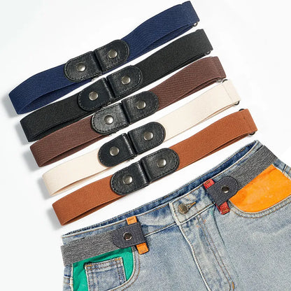 No Buckle Stretch Elastic Waist Belt: Buckle-Free Belt for Women & Girls Jeans Pants Dress - No Bulge, No Hassle Belts