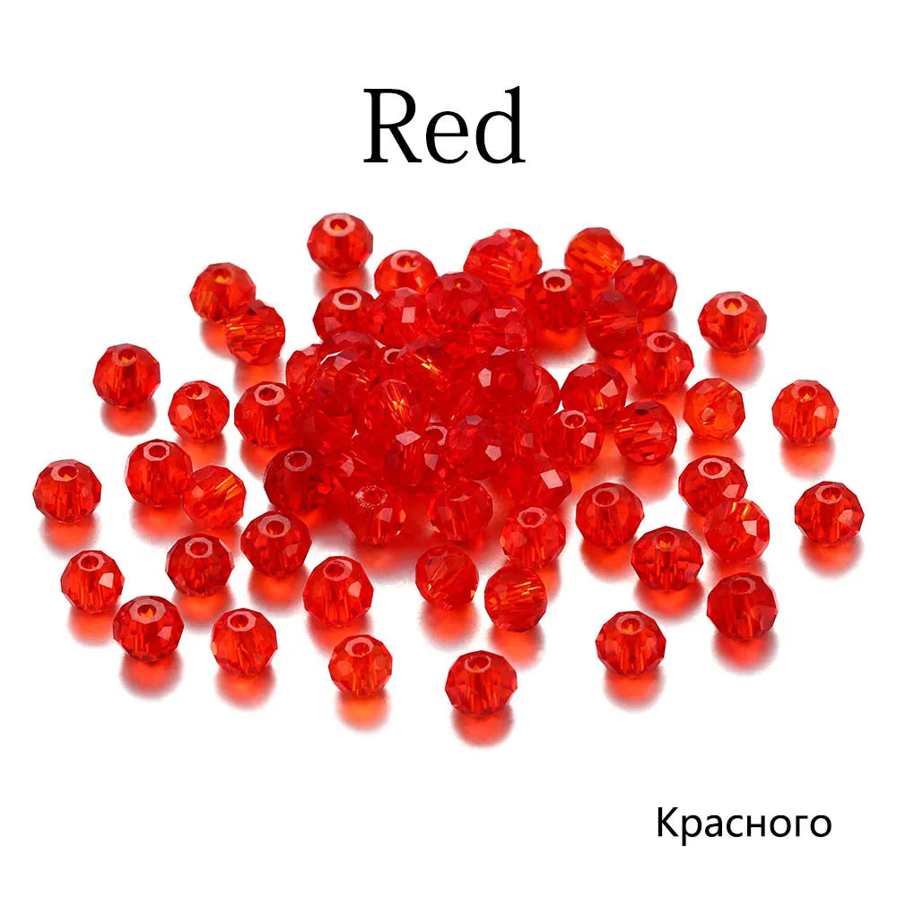 70–300pcs Czech Crystal Glass Beads Set (3–8mm) – Faceted Translucent Colorful Spacer Beads for DIY Jewelry, Bracelets & Craft Making