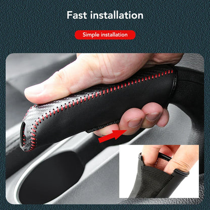 Carbon Fiber Handbrake Cover Sleeve - Protective Hand Brake Protection for Car Interior Accessories