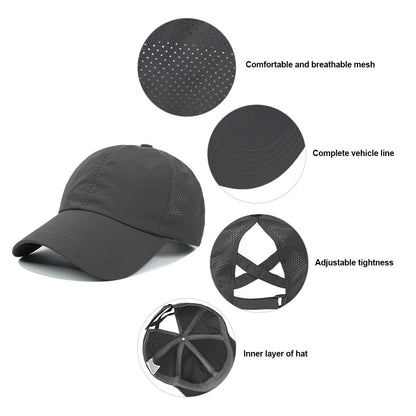 Stay Cool and Stylish: Women's Quick-Drying Breathable Baseball Cap - Outdoor Sun Hat with Light-Emitting Plate, Perfect for Sun Protection and Casual Summer Style