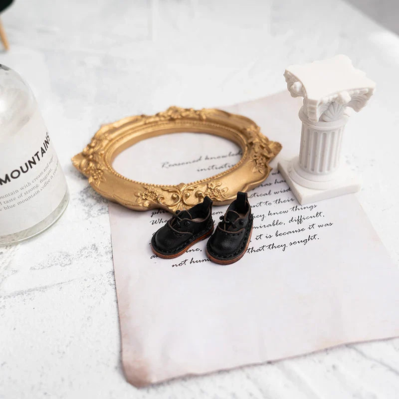 Blythe Baby Mini Cowhide Shoes – Handmade OB22 OB24 UFDOLL Checker Doll Accessories