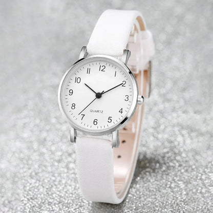Women’s Small Dial Quartz Watch – Simple Leather Strap Ladies Wristwatch Gift