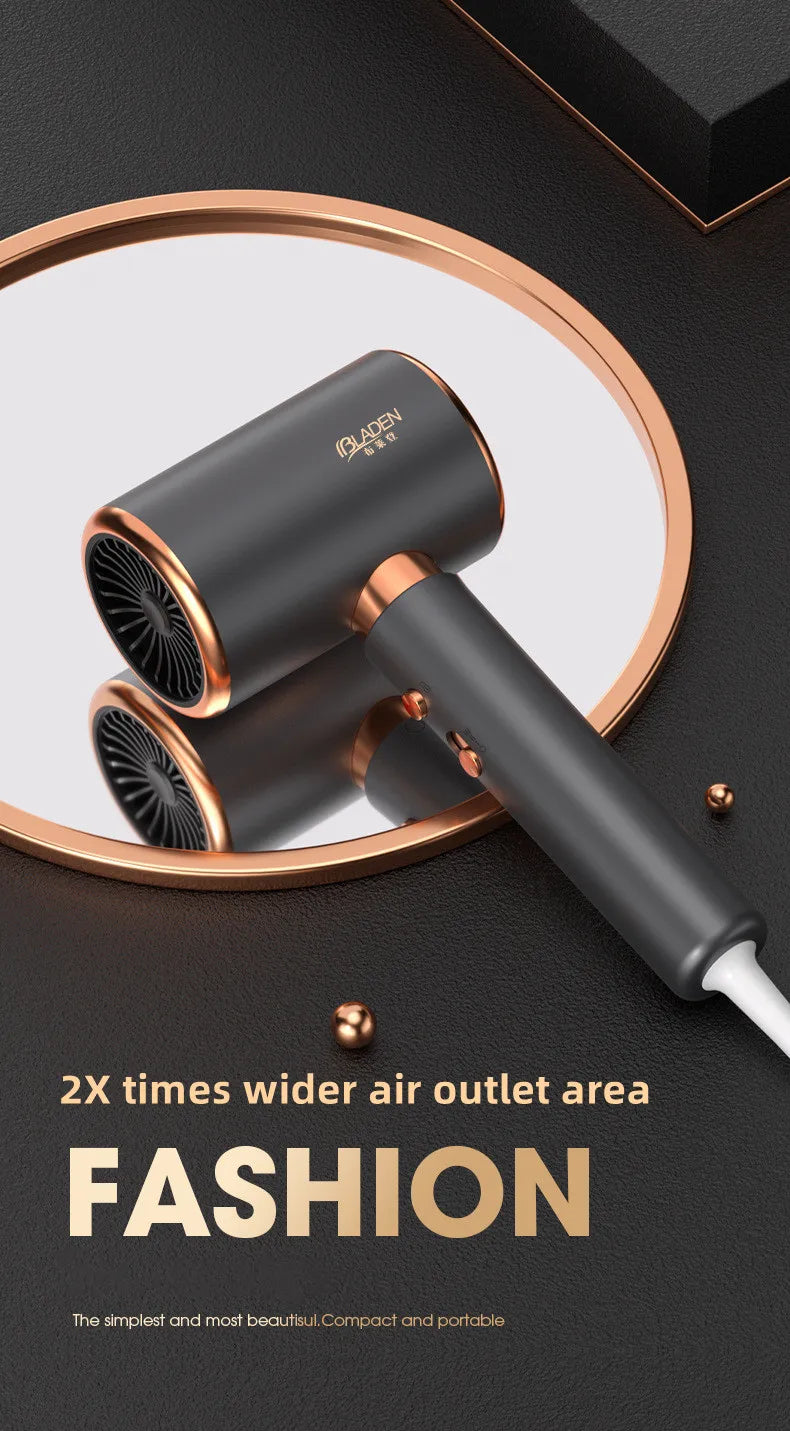 Professional Foldable Hair Dryer with Negative Ions & Blue Light – High Power Salon & Home Use