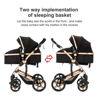 High-Quality 3-in-1 Newborn Baby Stroller — Lightweight Folding Cart with Comfort Seat & ISOFIX Safety