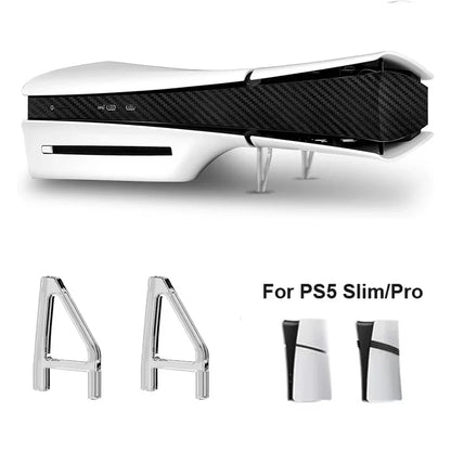 PS5 Slim & PS5 Pro Horizontal Acrylic Stand – Transparent Console Base Holder & Storage Bracket Gaming Accessories
