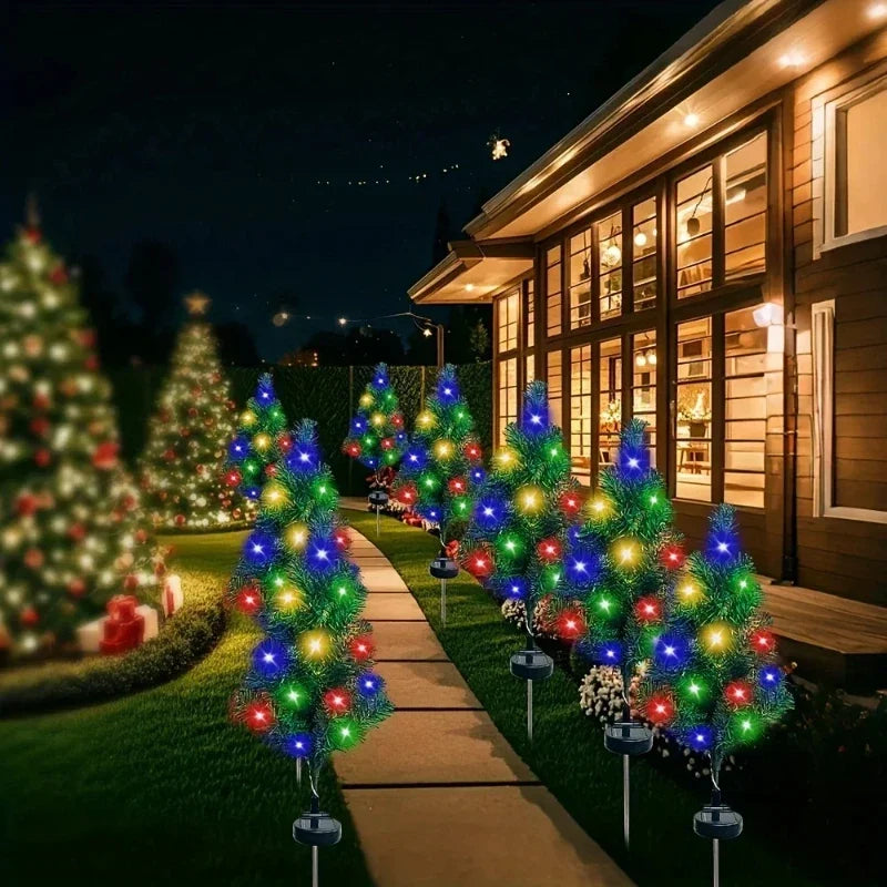 Outdoor Solar Christmas Tree Lights - Waterproof LED Garden Lamps for Lawn, Patio & Landscape Decor
