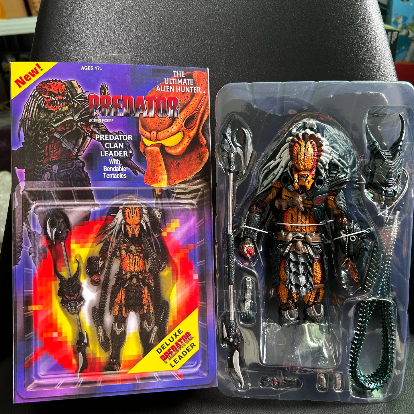 NECA Predator Clan Leader Action Figure — Deluxe Concrete Jungle Alien Warrior Model Toy & Desk Decor Gift