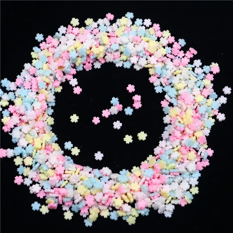 Boxi Polymer Clay Sprinkles - Star, Flower & Fruit Slice DIY Nail Art Accessories
