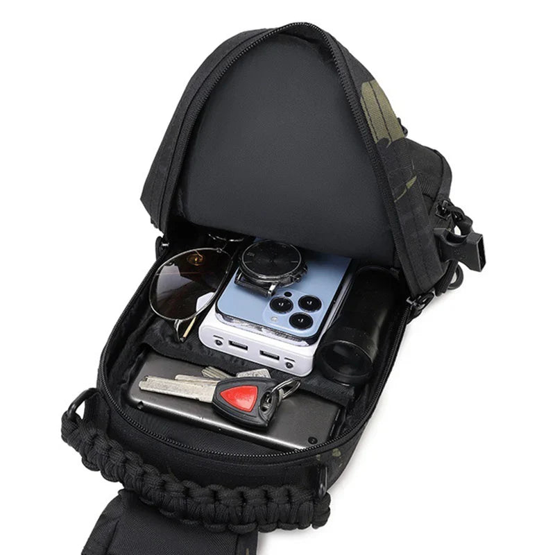 Camping Tactical Chest Bag – MOLLE Sling Backpack for Men, Outdoor Hiking, Cycling & Fishing