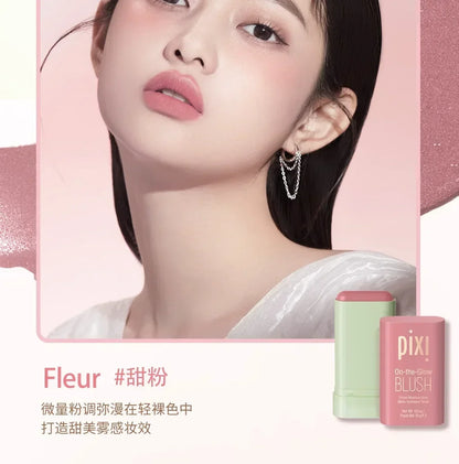 Pixi Makeup Brush & Blush Stick – Cream Rouge Blusher for Cheeks & Face, High-Color Waterproof Foundation Brush