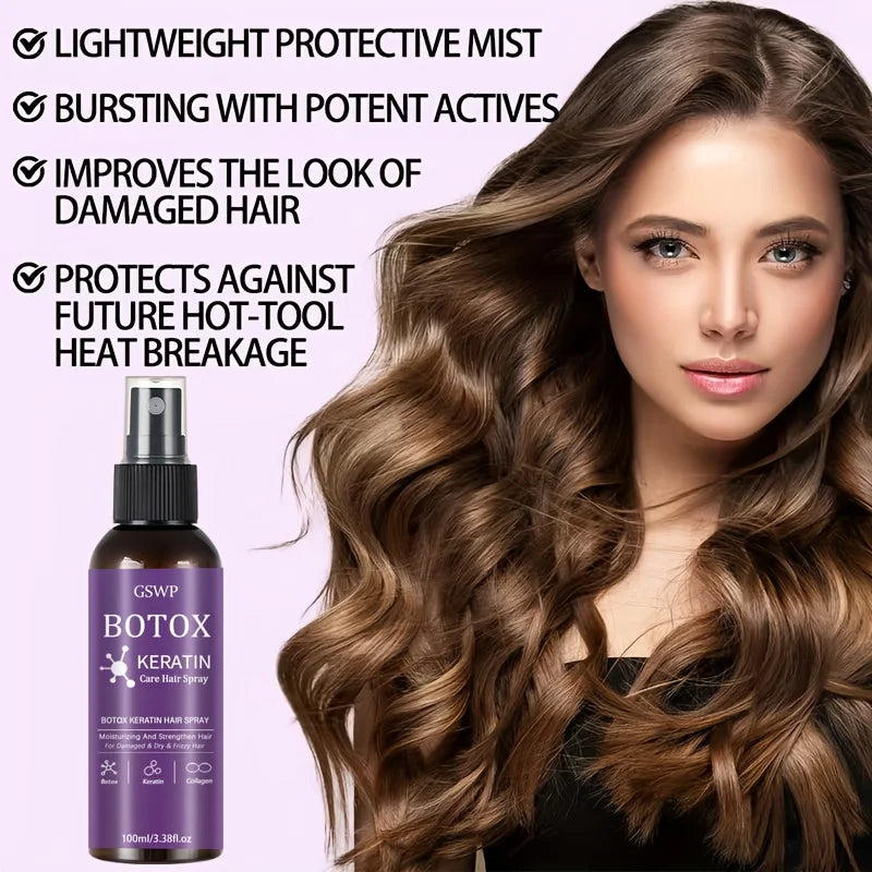 GSWP Botox Keratin Hair Treatment Spray - Leave-In Moisturizing Formula to Strengthen Hair, Reduce Tangles & Split Ends