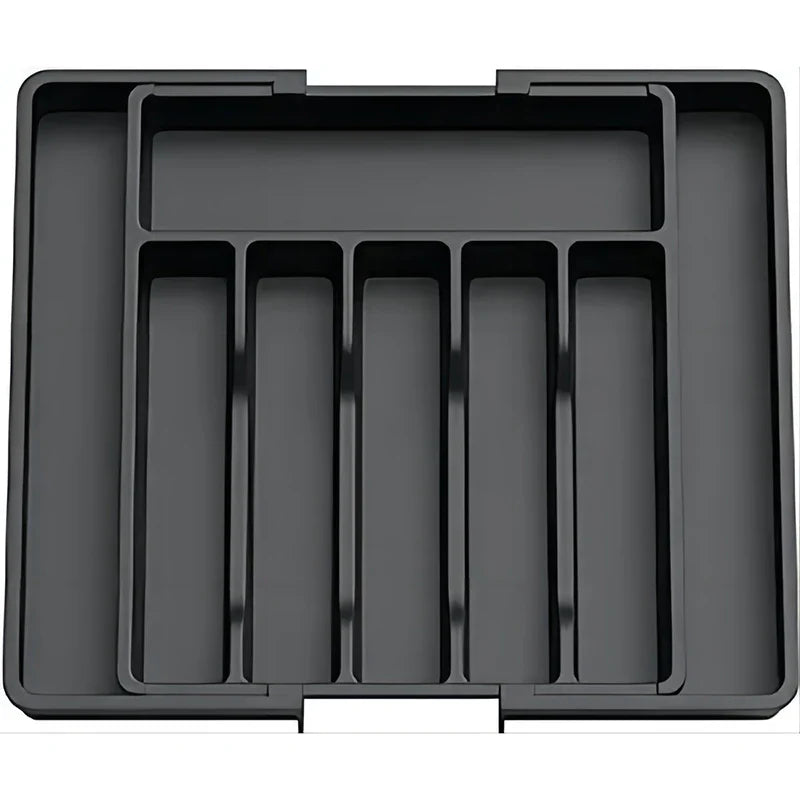 Expandable Adjustable Cutlery Drawer Organizer – Kitchen Utensil Tray with Compartments and Flatware Divider