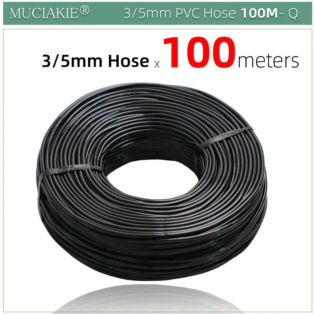 MUCIAKIE 4/2-Way Drip Irrigation System Kit – 100–10M 8L Watering Dripper Sprinkler for Potted Plants & Garden Use