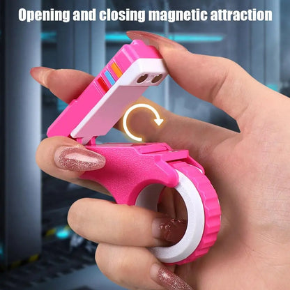 Rotary Finger Sliders Fidget Toy – Office Pressure Relief, 3D Printed Ratchet Finger Fidget with Textured Fingertip