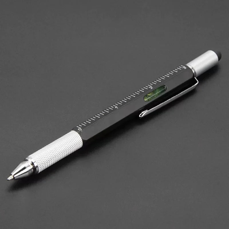 7-in-1 Multifunctional Pen - Touch Screen Stylus, Screwdriver, Ruler, Level Gauge, Refillable Ballpoint & Pencil Tool