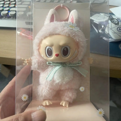 Mokoko Sweetheart Pink Labubu Doll Pendant — Cute 1:1 Replica Ornament, Christmas Gift for Kids