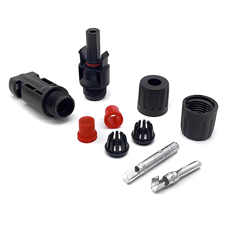 Solar PV Connector Kit - 1000V DC 30A Waterproof Plug Connectors for MC4 Cable Wiring