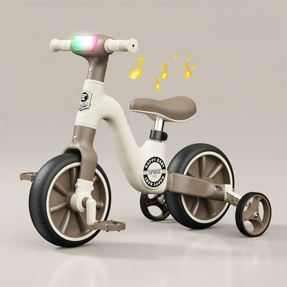 2-in-1 Children’s Balance Bike – Three-Wheeled Multifunctional Pedal Walker with Music & Lights, Indoor and Outdoor Baby Toy