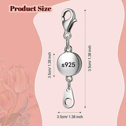 925 Silver Magnetic Jewelry Clasp - Round Necklace Closure & Clasp Converter for DIY Jewelry Making