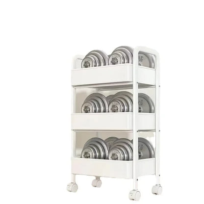 Multi-Layer Trolley Rack: Mobile Storage for Kitchen, Bedroom, Bathroom - Ideal for Baby Snacks and Bathroom Storage